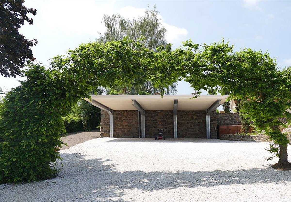 Holzbau-Dahm, Referenz, Ingenieurholzbau, Carport (Zimmerei, Holzrahmenbau, Denkmalpflege, Bedachung, CNC-Abbund)